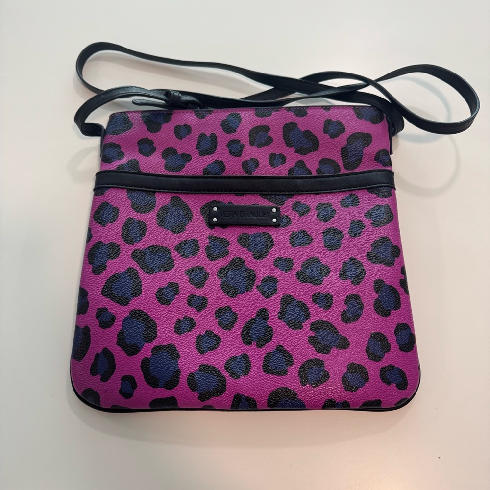 Vera Bradley Pink and Black Leopard Crossbody Bag